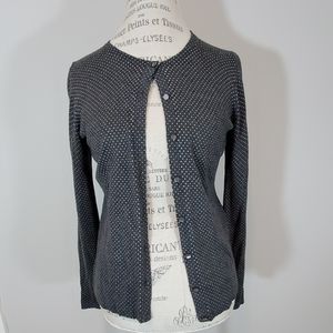 Ann Taylor cardigan poka dots sweater size Small